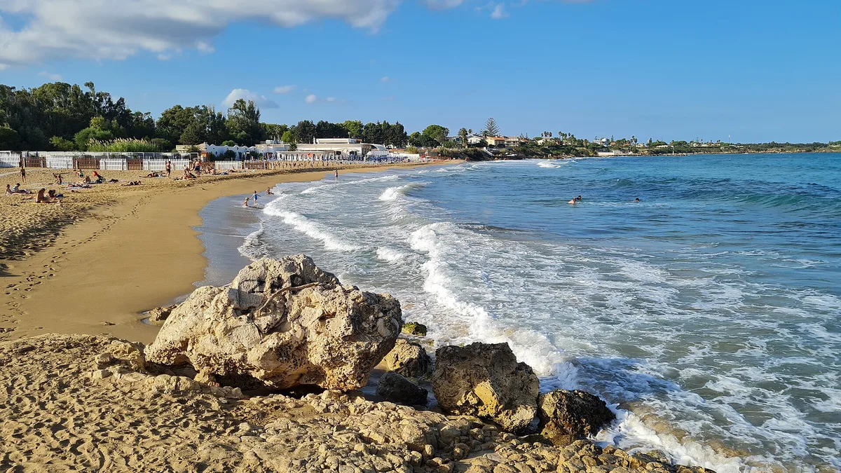 Plage de l'Arenella, Syracuse, Sicily, Italie