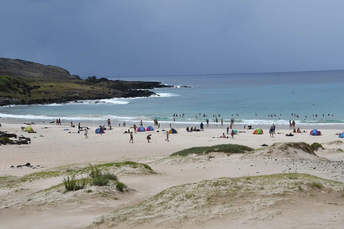 Plage de Hanga Rau, Isla de Pascua, Chilean Pacific, Chili — 4