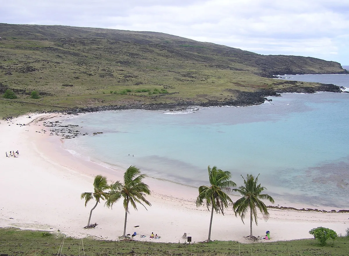 Plage de Hanga Rau, Isla de Pascua, Chilean Pacific, Chili