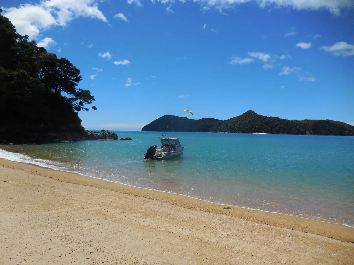 Plage de Stilwell Bay, Tasman District, Nelson-Tasman, Nouvelle-Zélande