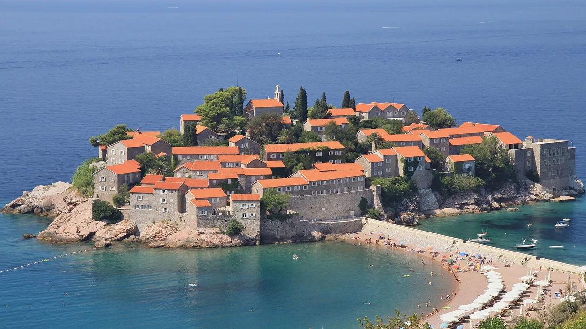 Sveti Stefan-strand, Budva, Adriatic Coast, Montenegro — 2