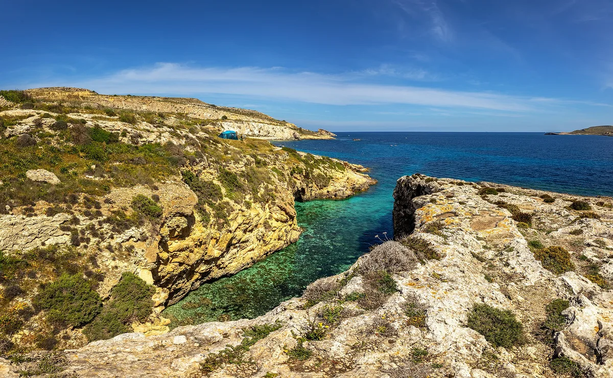 Plage de Ħondoq ir-Rummien, Qala, Maltese Islands, Malte