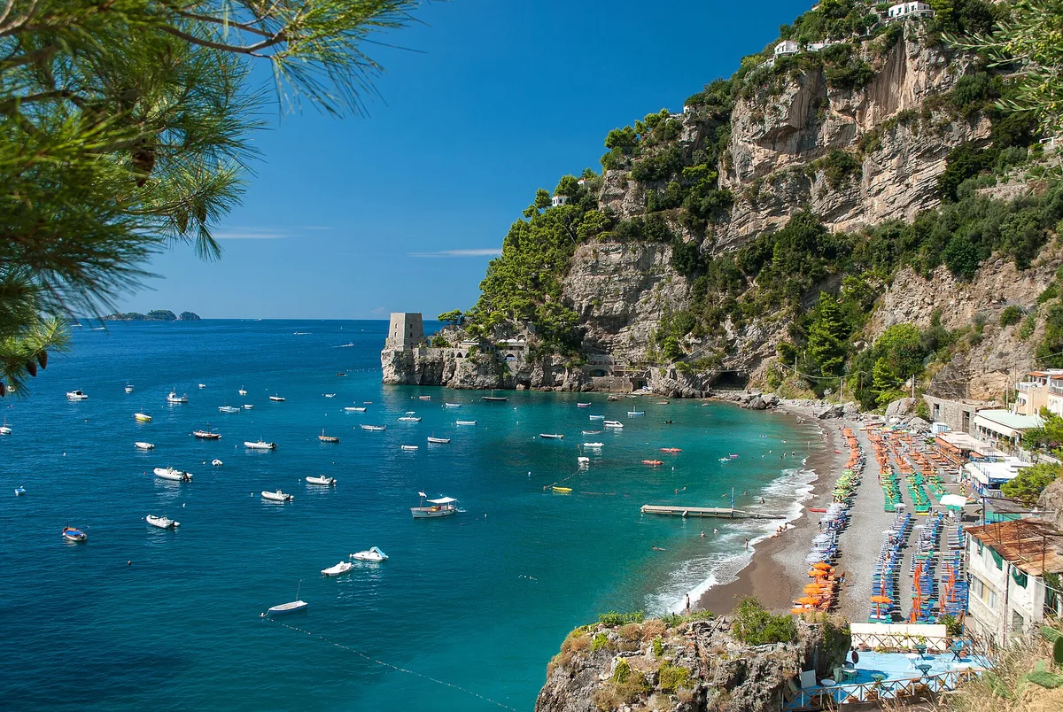 Plage de Fornillo, Positano, Campania, Italie