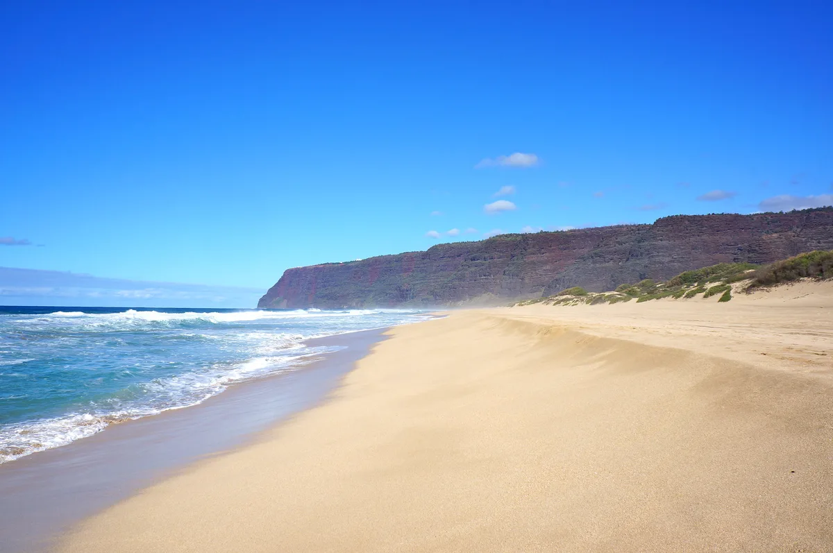 Polihale State Park-Strand, Kekaha, Hawaii, Vereinigte Staaten