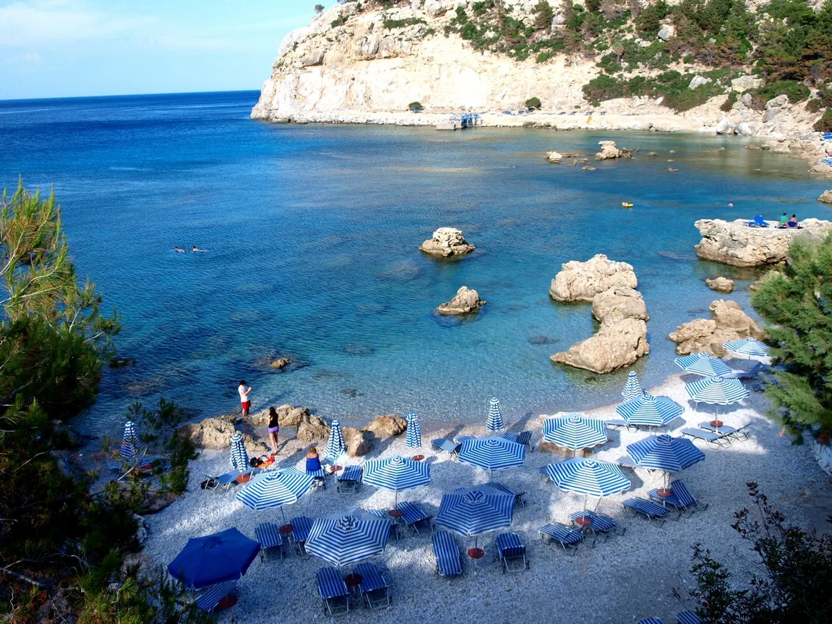 Kokkinos Mylos-Strand, Rhodes, South Aegean, Griechenland — 2