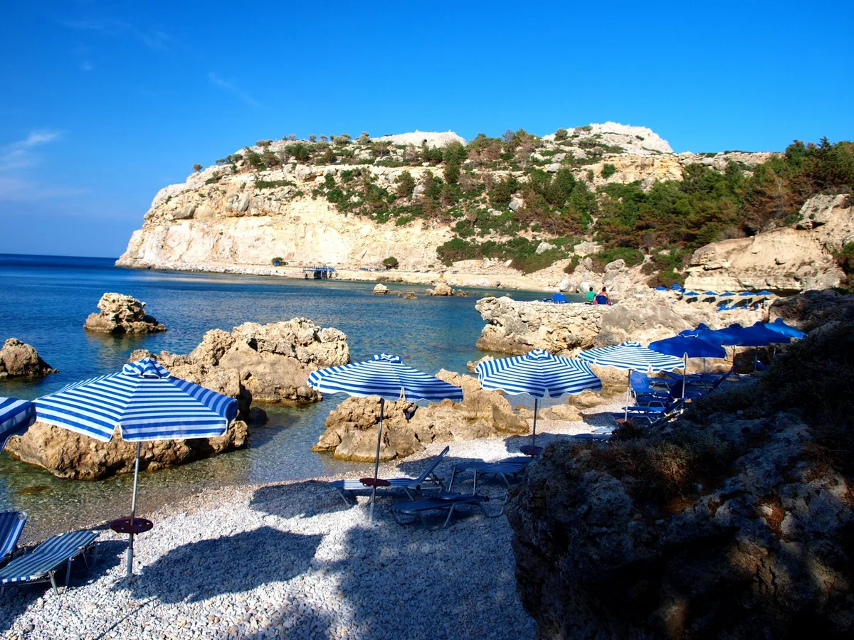Kokkinos Mylos-Strand, Rhodes, South Aegean, Griechenland — 3