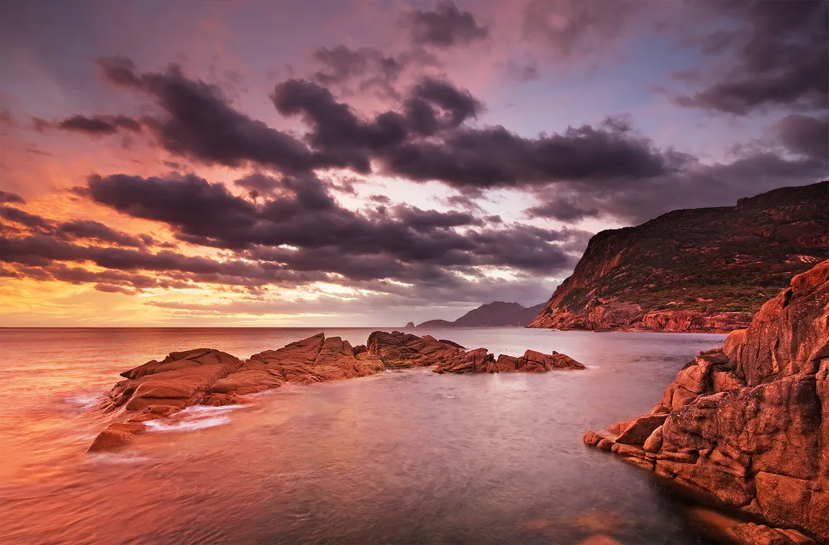Plage de Sleepy Bay, Glamorgan-Spring Bay, Tasmania, Australie