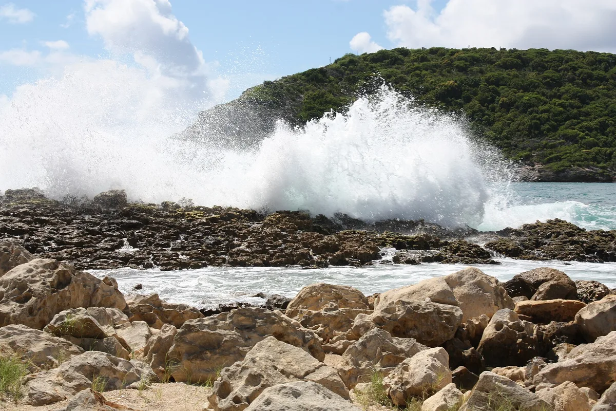 Plage de Half Moon Bay, Saint Philip, Lesser Antilles, Antigua and Barbuda