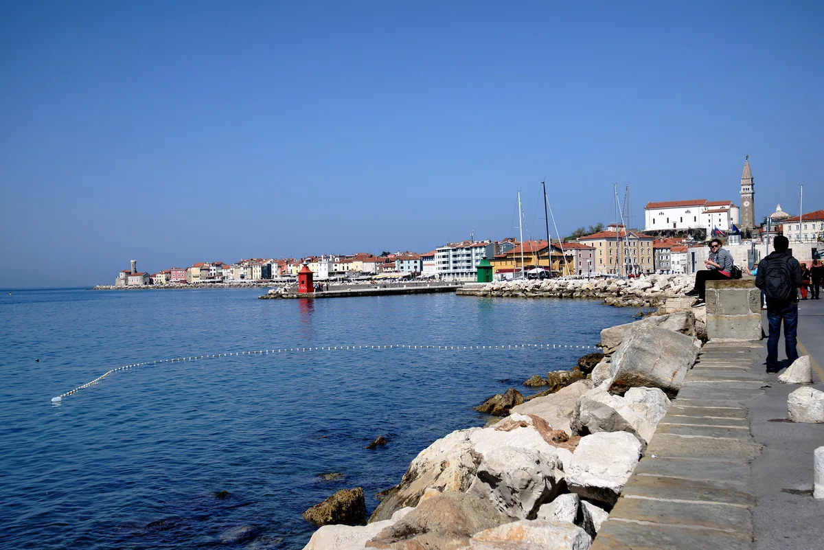 Bernardin-Strand, Piran, Slovenian Riviera, Slovenia