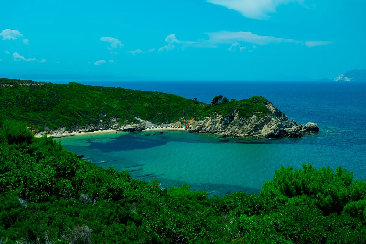 Praia de Agia Eleni, Skiathos, Sporades, Grécia