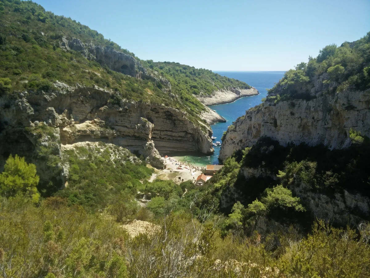 Plage de Stiniva, Vis, Dalmatia, Croatie — 2