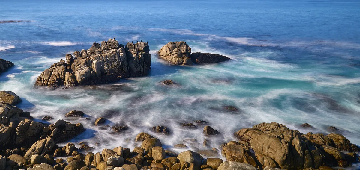 Malpaso Creek-Strand, Carmel Highlands, Monterey County, California Coast, Vereinigte Staaten