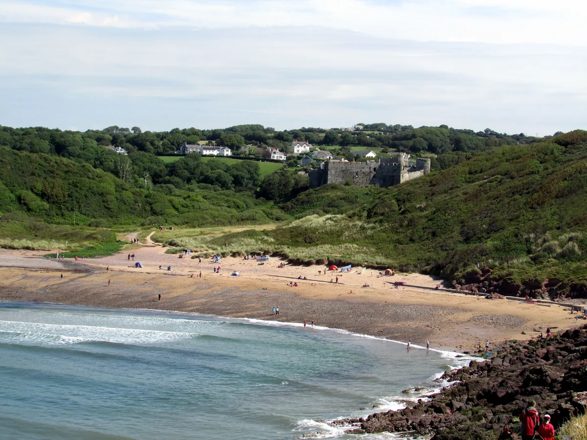 Praia de Manorbier, Manorbier, Wales, Reino Unido — 2