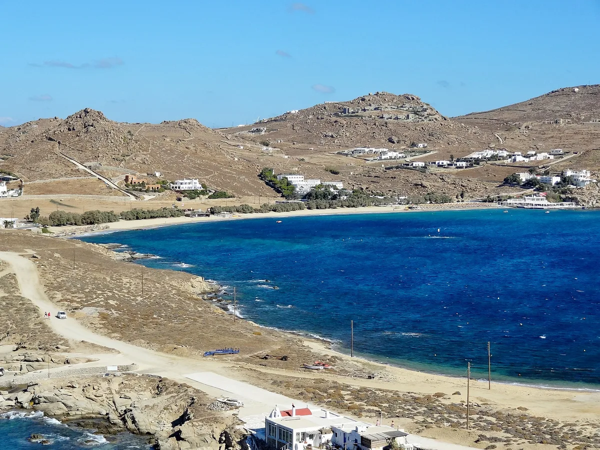 Praia de Kalafatis, Cyclades, Grécia