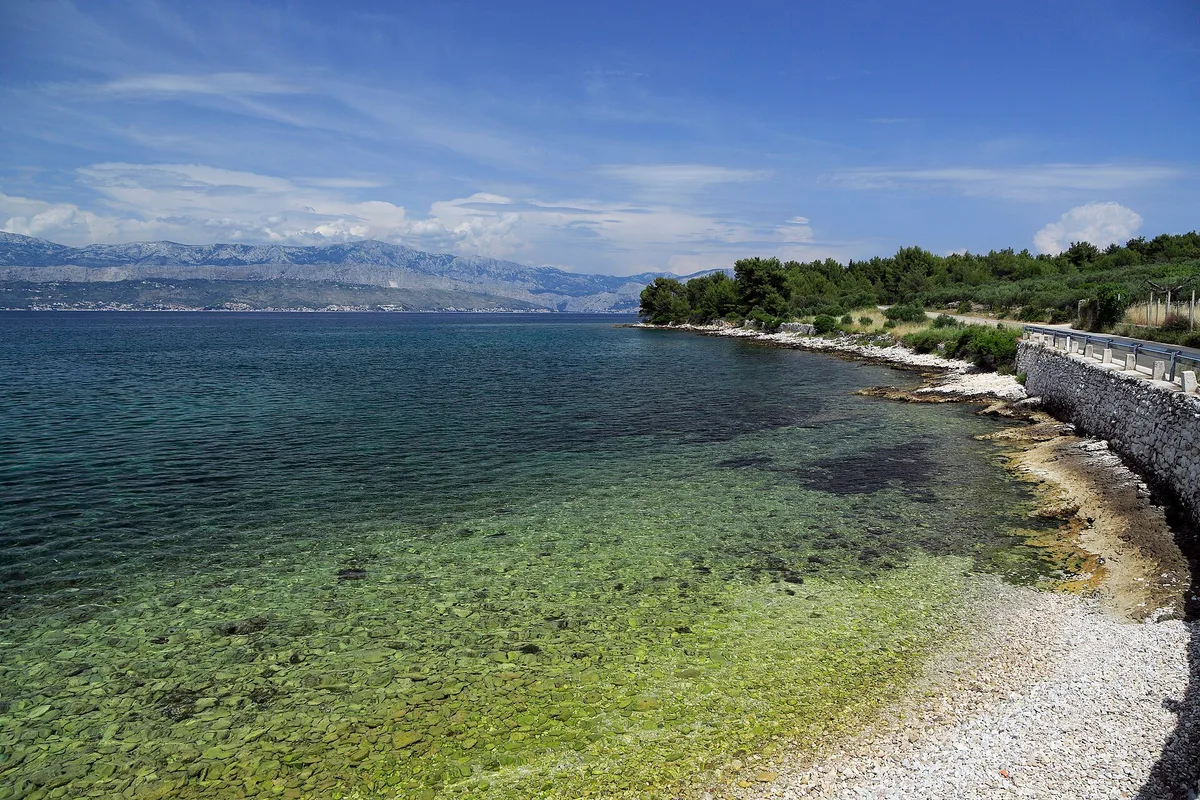 Playa de Splitska, Splitska, Adriatic Islands, Croacia — 2